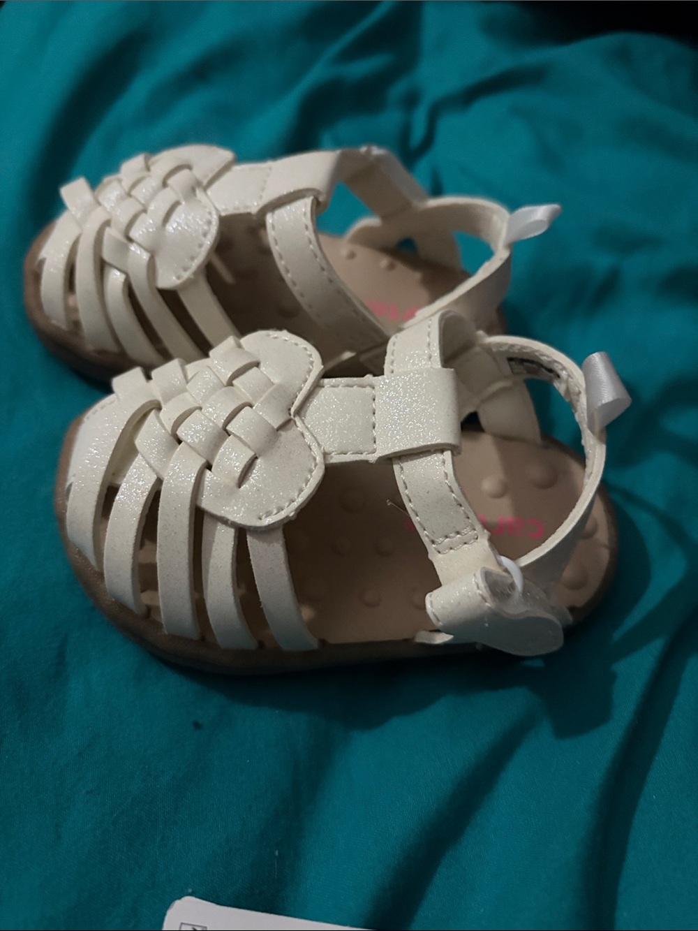 Carter's White Braided Strap Toddler Sandals